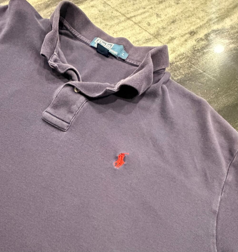 Polo Ralph Lauren Mens Large Navy Blue Red Pony Embroidered Preppy Golf Pique